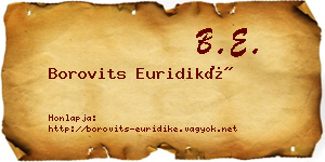 Borovits Euridiké névjegykártya